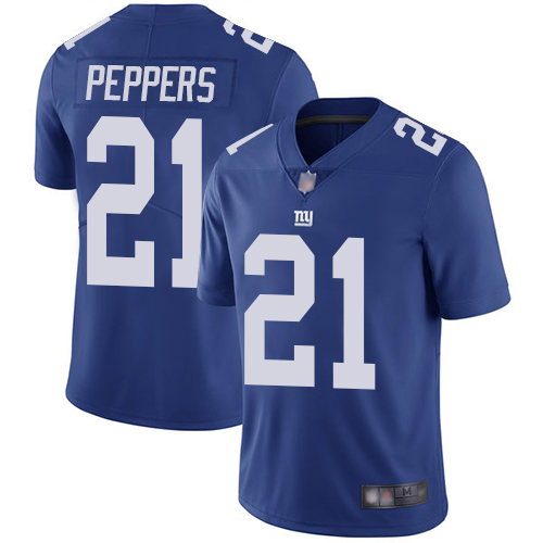 Men New York Giants #21 Jabrill Peppers Royal Blue Team Color Vapor Untouchable Limited Player Football NFL Jersey->new york giants->NFL Jersey